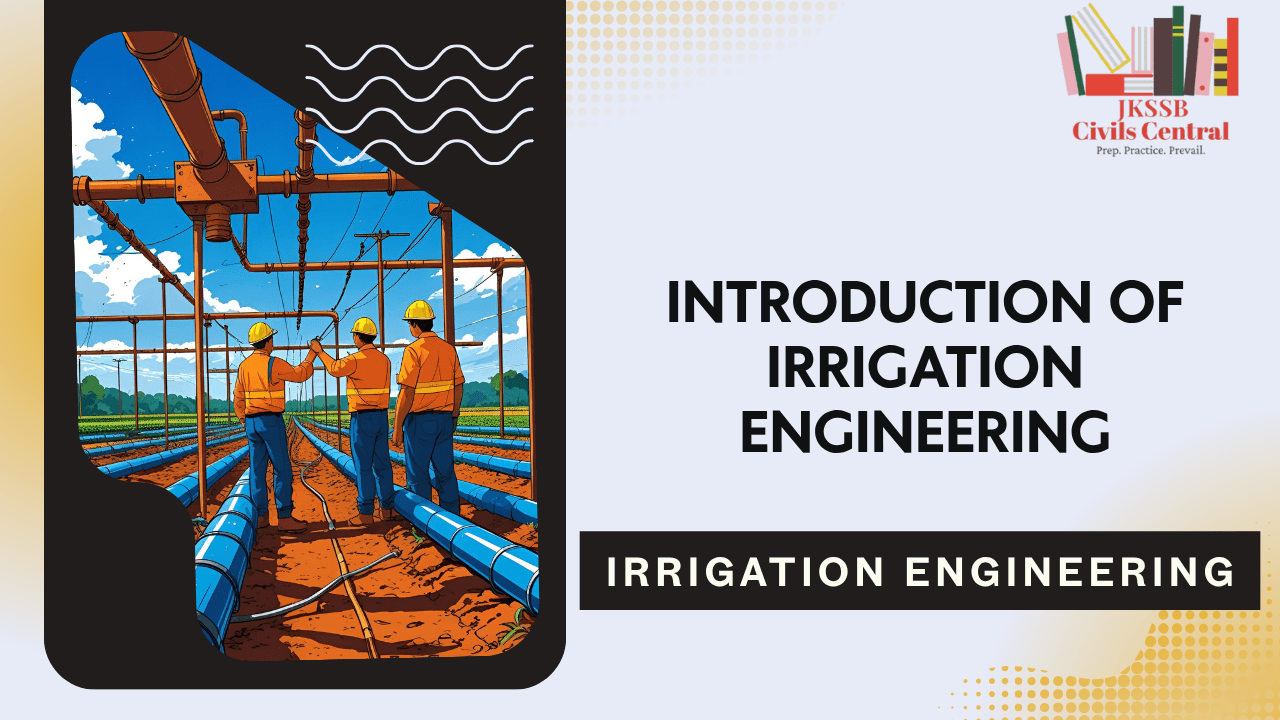 Irrigation canal flowing through agricultural fields with modern irrigation infrastructure and green crops