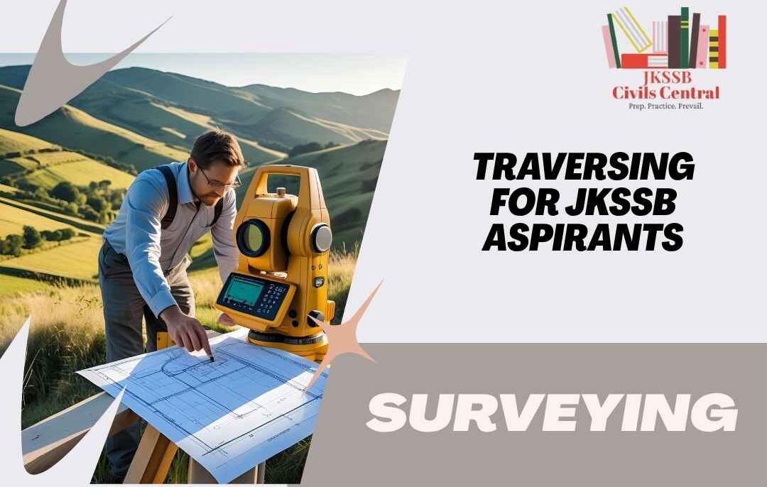 Traversing in surveying showing connected survey lines and stations
