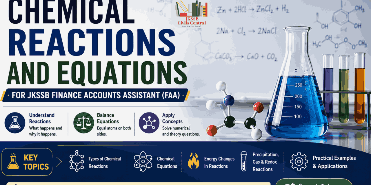 Chemical Reactions and Equations for JKSSB Finance Accounts Assistant (FAA)