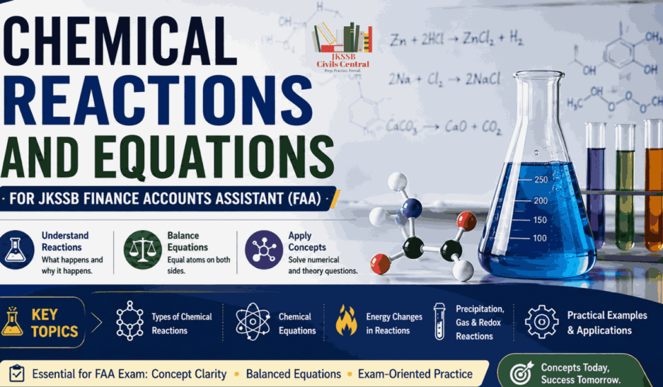 Chemical Reactions and Equations for JKSSB Finance Accounts Assistant (FAA)