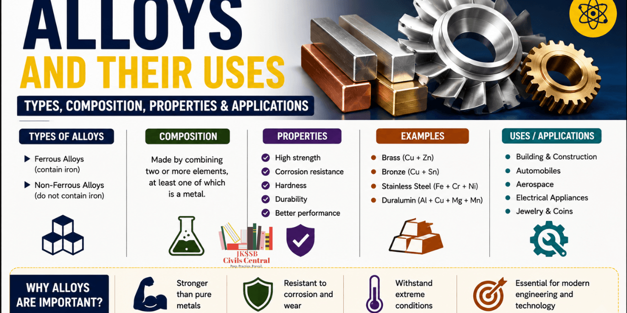Alloys and Their Uses | Types, Composition, Properties & Applications for JKSSB, SSC & UPSC