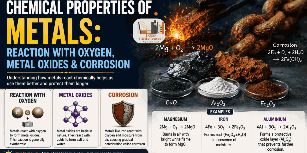 Chemical Properties of Metals: Reaction with Oxygen, Metal Oxides & Corrosion