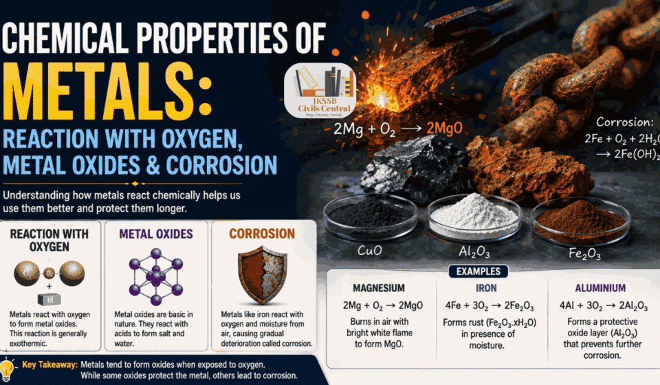 Chemical Properties of Metals: Reaction with Oxygen, Metal Oxides & Corrosion