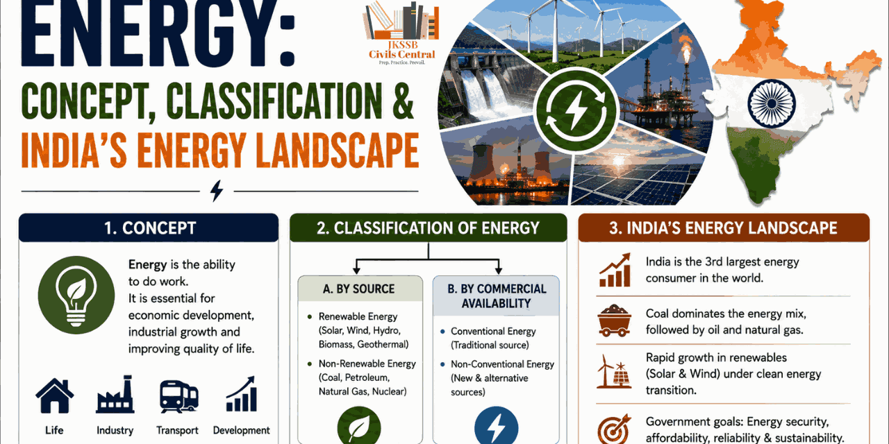 Energy: Concept, Classification & India’s Energy Landscape | Sources, Types & Energy Transition
