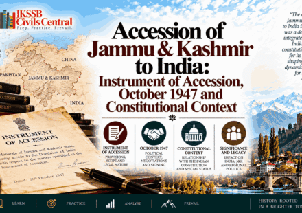 Accession of Jammu & Kashmir to India Instrument of Accession, October 1947 and Constitutional Context