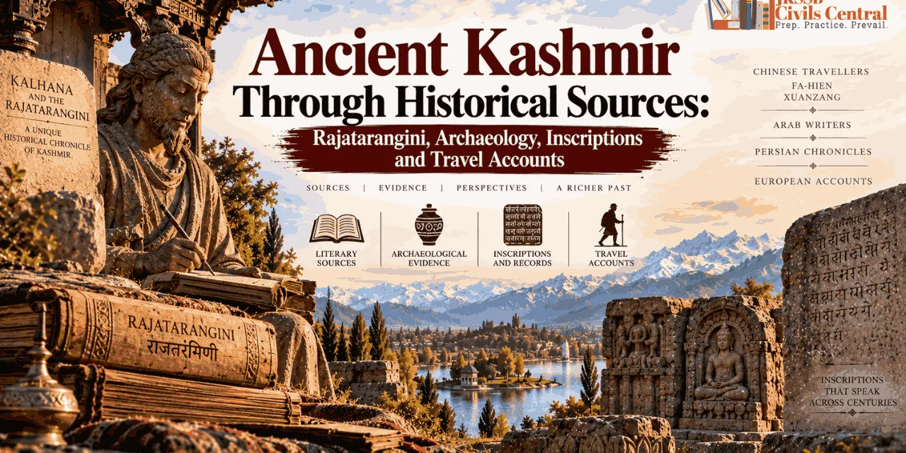 Ancient Kashmir Through Historical Sources Rajatarangini, Archaeology, Inscriptions and Travel Accounts